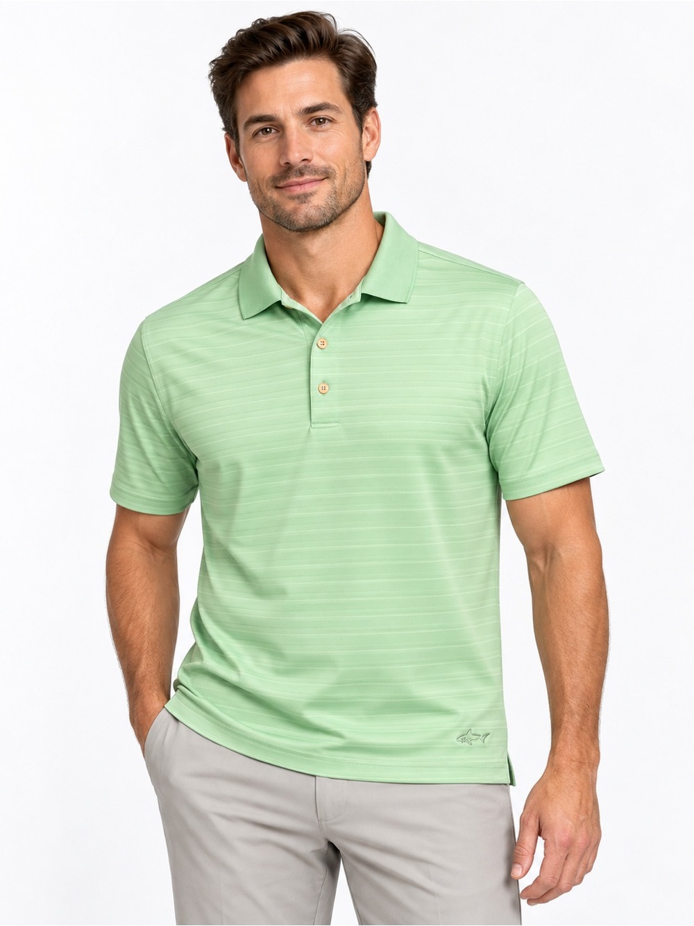 Greg Norman ML75 Men’s Golf Polo M Mint Green Play Dry Performance